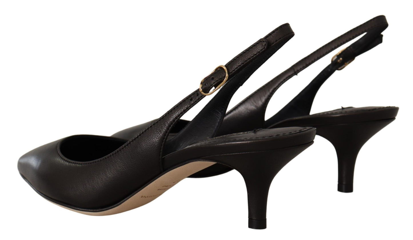 Scarpe con tacco e décolleté in pelle nera Dolce &amp; Gabbana