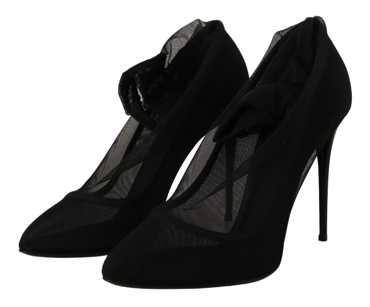Dolce &amp; Gabbana - Stivali neri elasticizzati in tulle