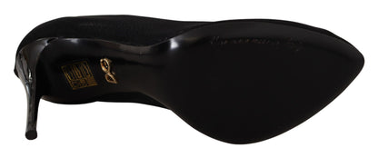 Dolce &amp; Gabbana - Stivali neri elasticizzati in tulle