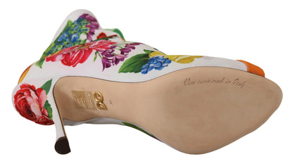 Dolce &amp; Gabbana Stivali in jersey elasticizzato bianco con tacco a spillo
