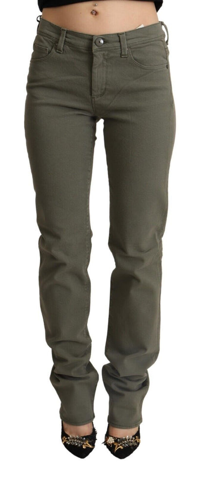 Jeans skinny in cotone a vita bassa grigio Ermanno Scervino
