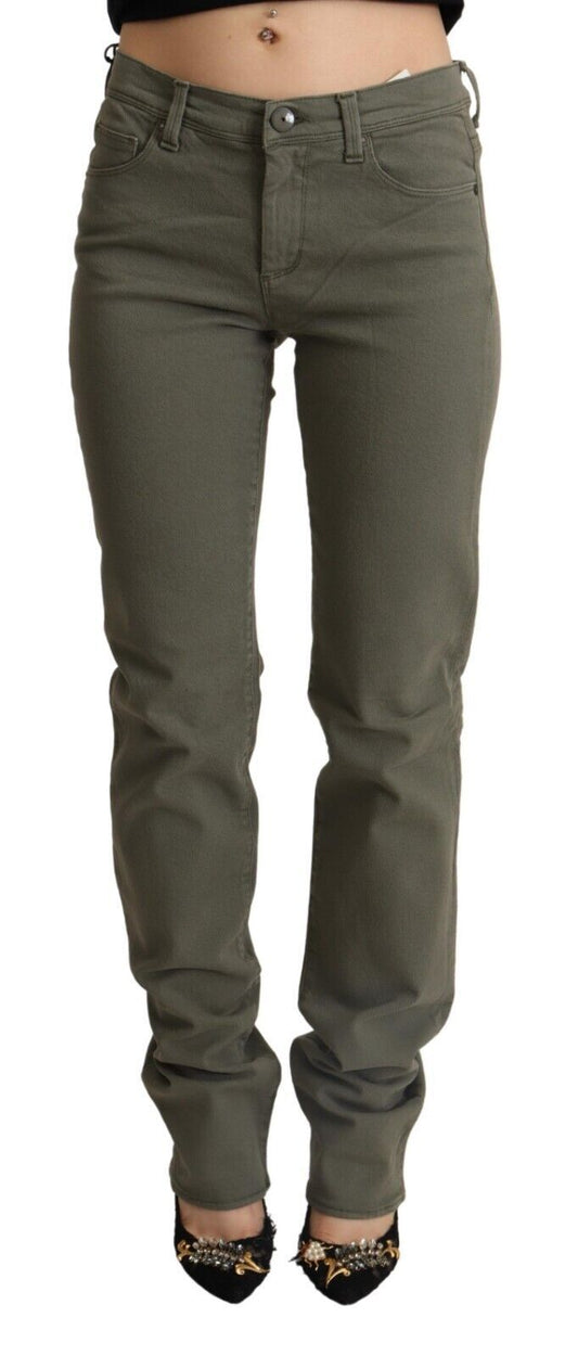 Jeans skinny in cotone a vita bassa grigio Ermanno Scervino