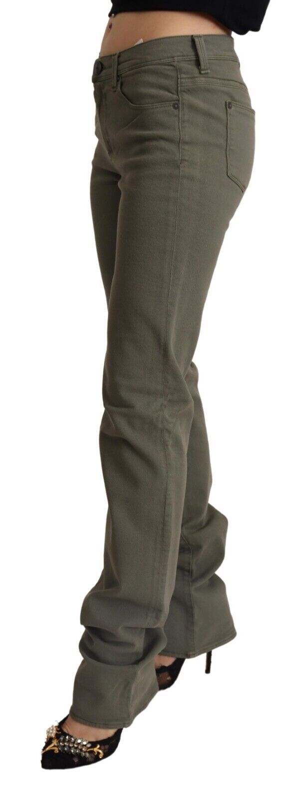 Jeans skinny in cotone a vita bassa grigio Ermanno Scervino