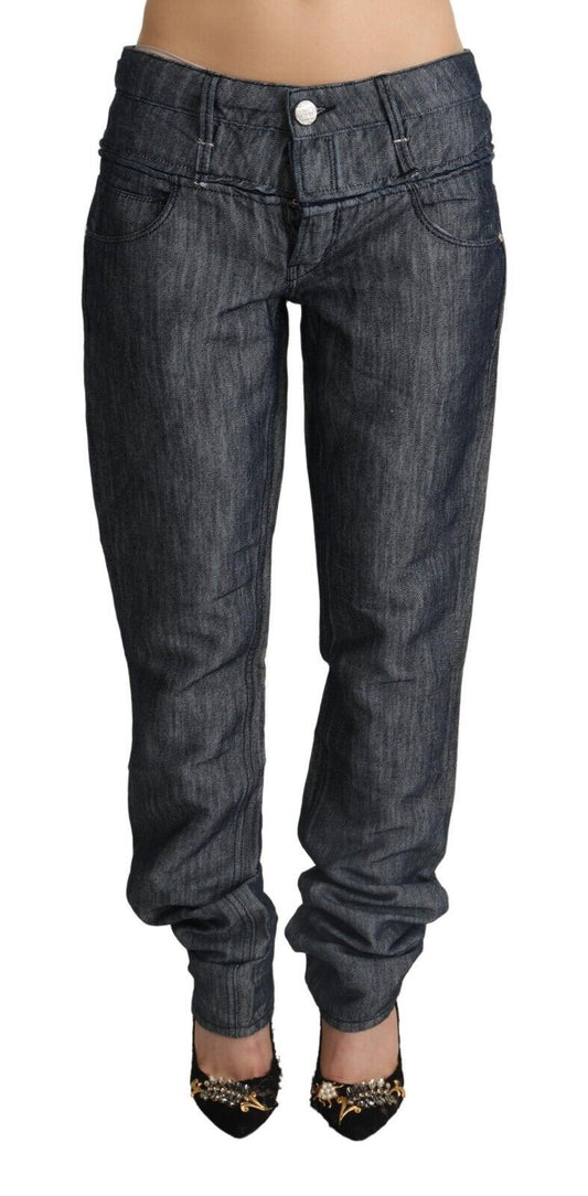 Jeans dritti in denim a vita media e larga grigio scuro Acht Ramie