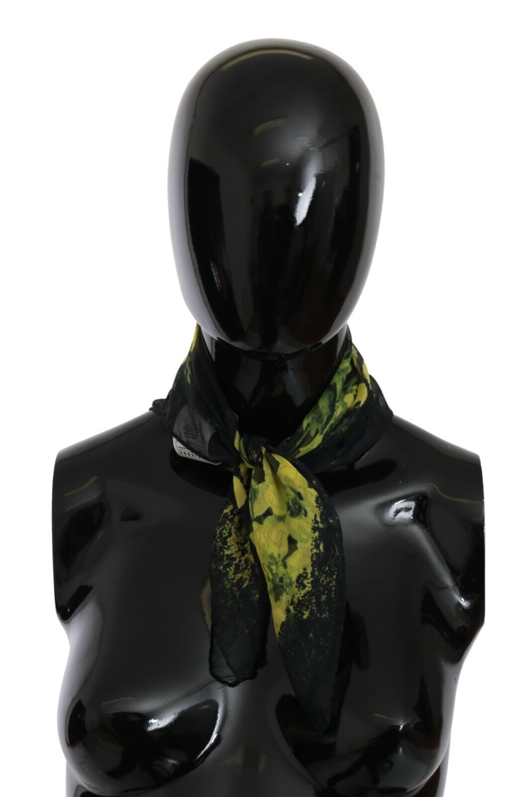 Sciarpa foulard con scialle e stampa floreale nera e gialla GF Ferre
