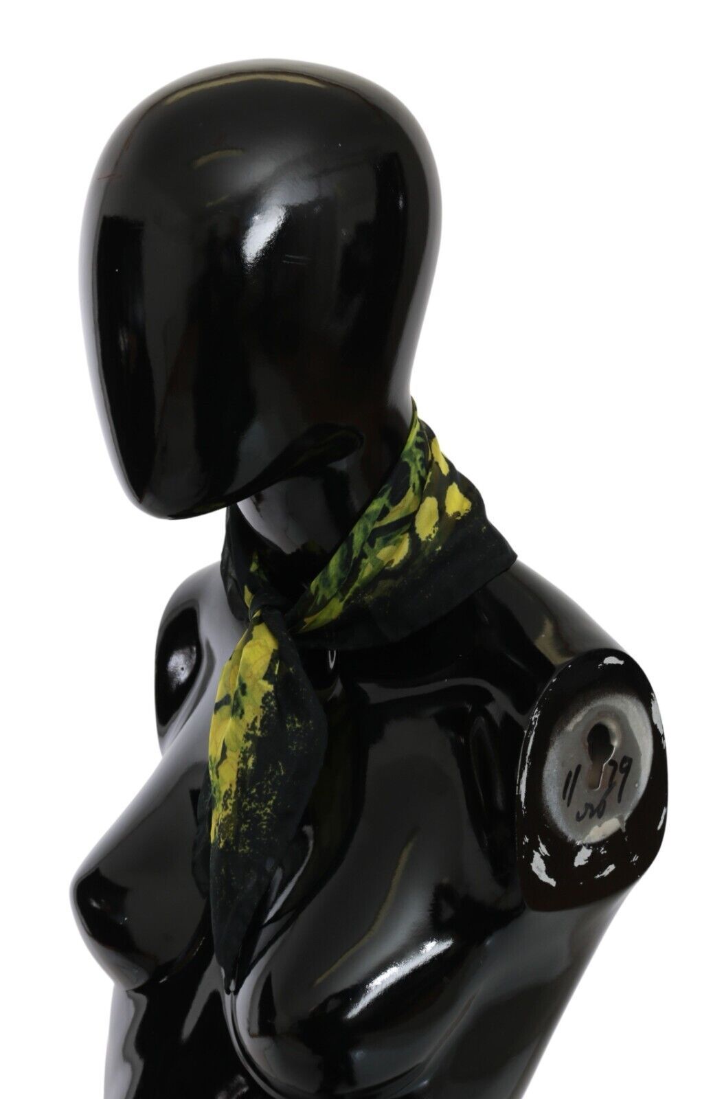 Sciarpa foulard con scialle e stampa floreale nera e gialla GF Ferre