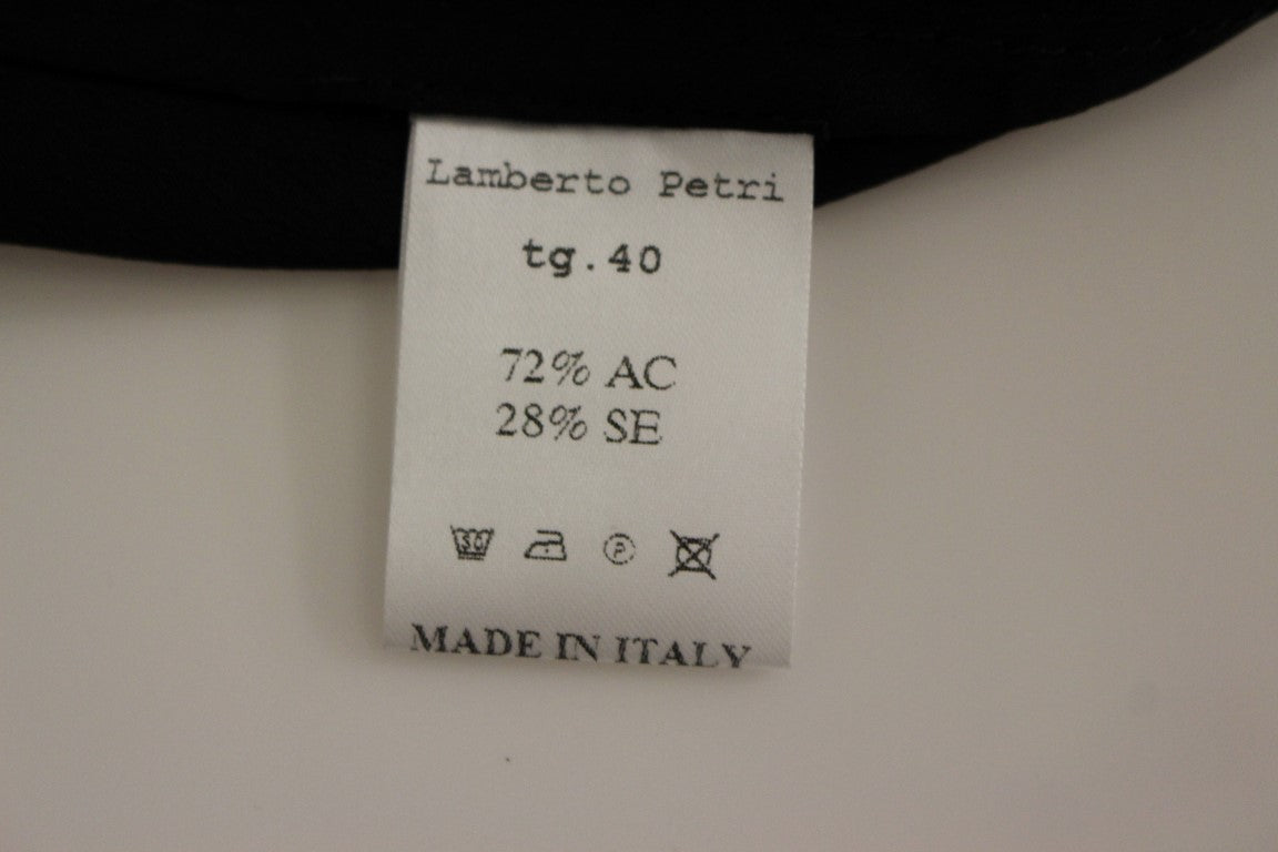 Abito da cocktail tubino in seta nera e gialla di Lamberto Petri