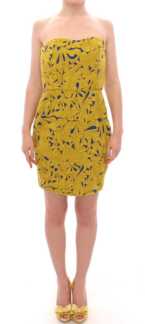 Sachin &amp; Babi Mini abito a trapezio senza spalline blu e giallo