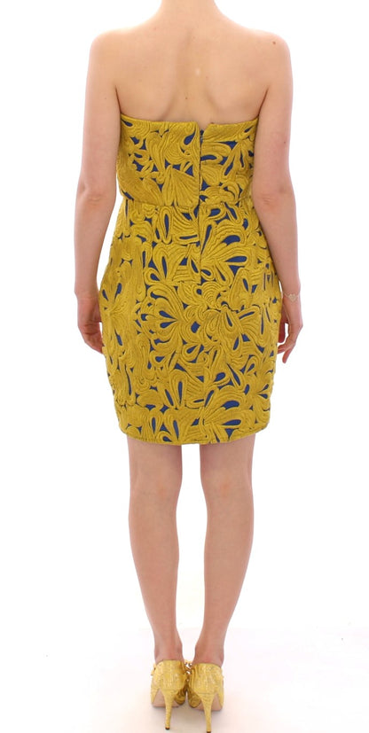 Sachin &amp; Babi Mini abito a trapezio senza spalline blu e giallo