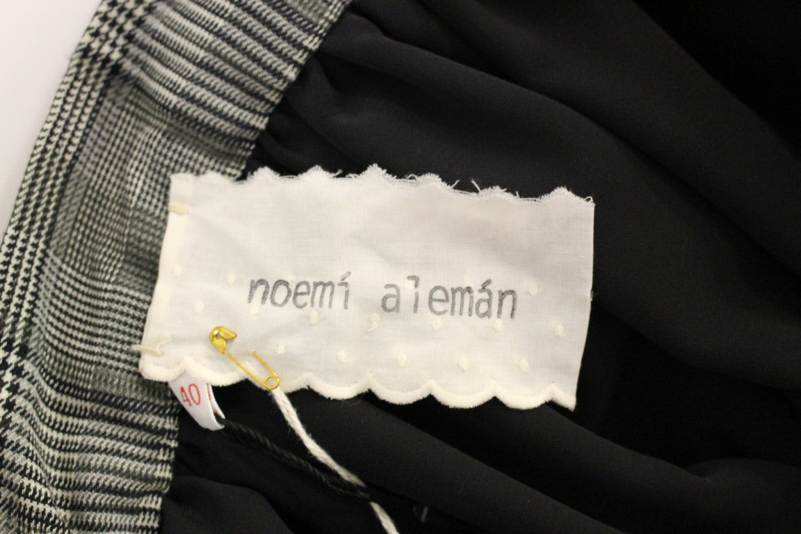 NOEMI ALEMÁN Gonna corta in lana a quadri grigi