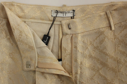 Pantaloncini sopra il ginocchio in broccato beige Zeyneptosun