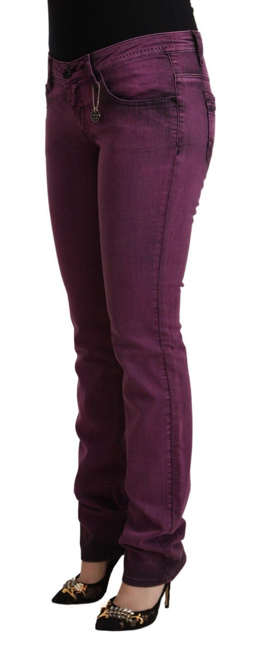 Jeans slim fit in cotone elasticizzato viola Costume National