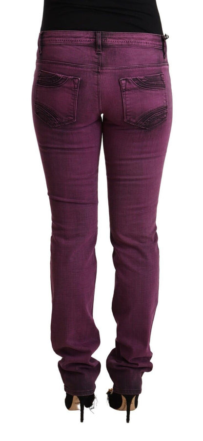 Jeans slim fit in cotone elasticizzato viola Costume National