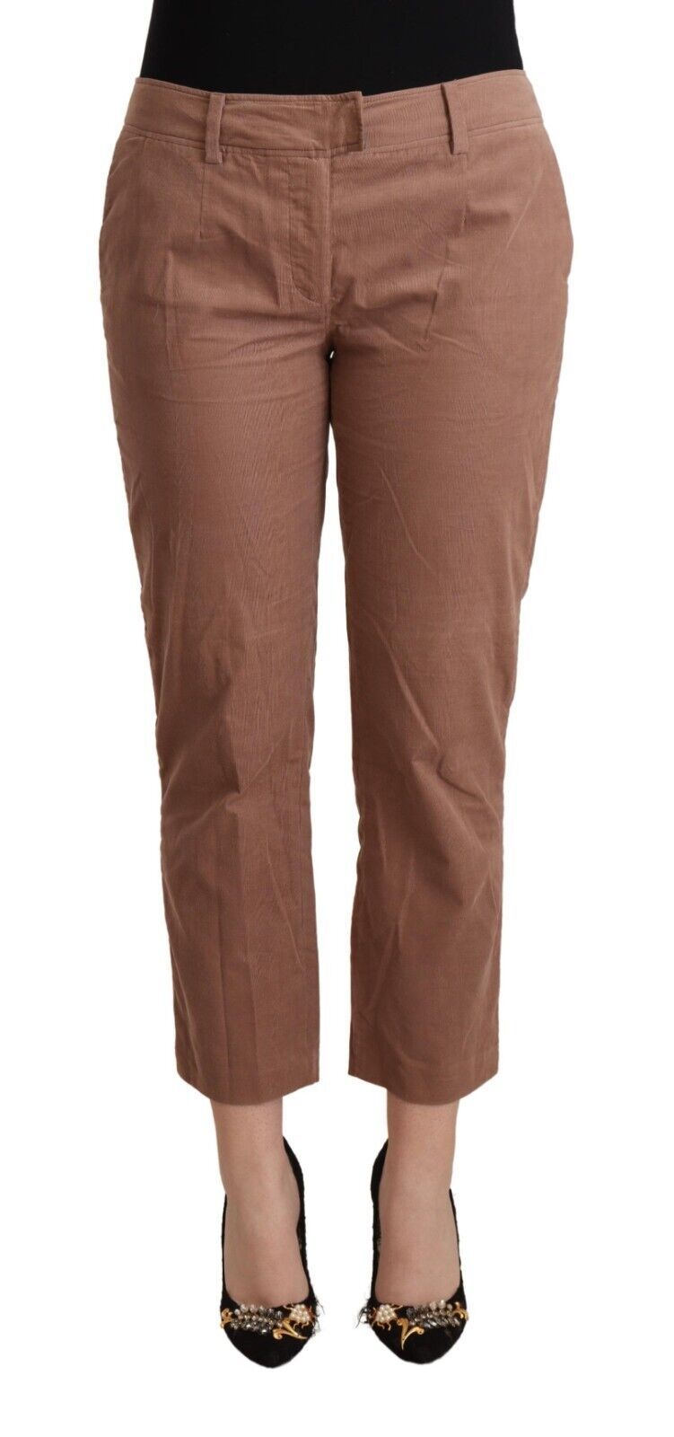 Pantaloni corti affusolati in cotone marrone Costume National