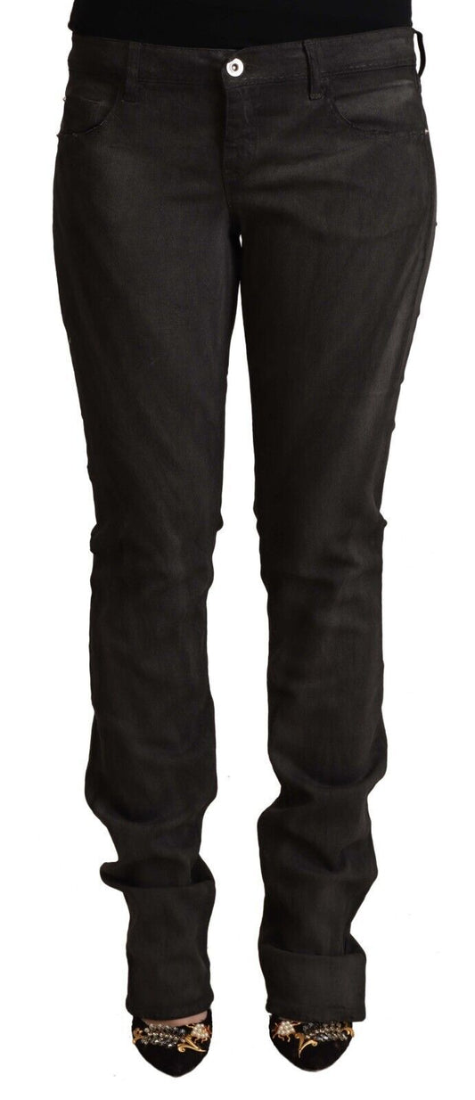 Pantaloni skinny a vita media in cotone nero Costume National