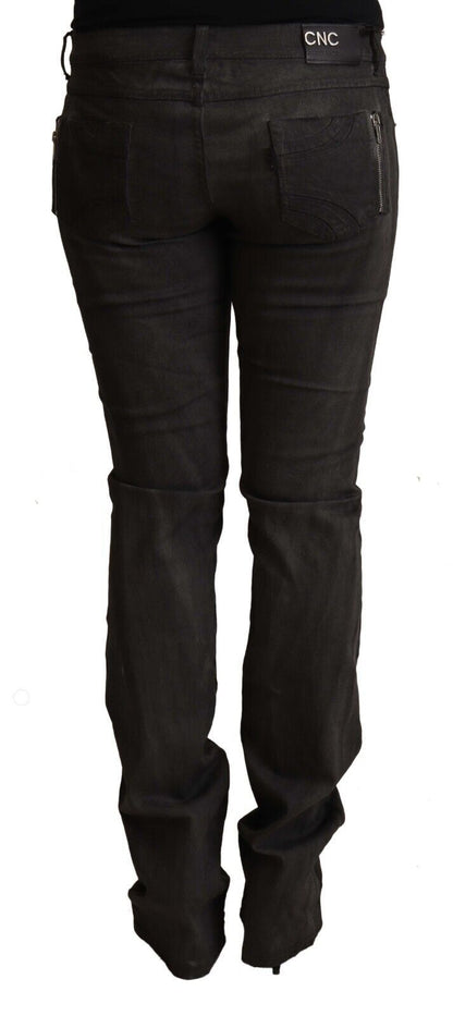 Pantaloni skinny a vita media in cotone nero Costume National