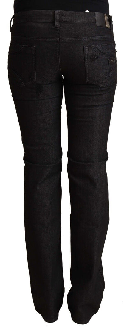 Jeans skinny a vita bassa in cotone nero Costume National