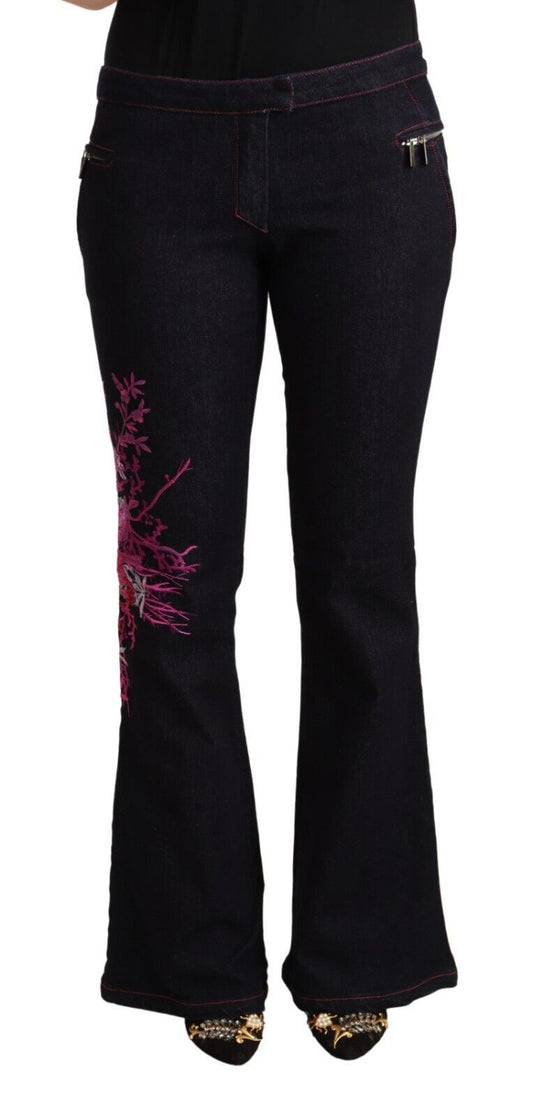 Jeans svasati in cotone nero Exte a vita media
