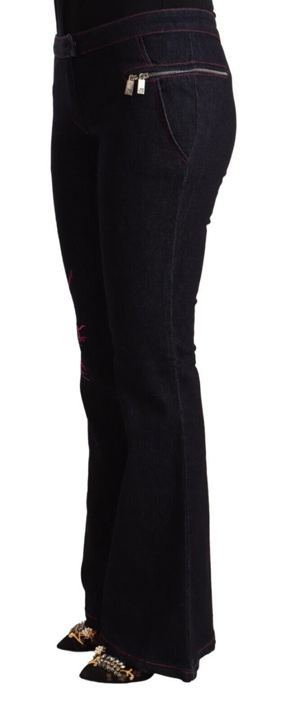 Jeans svasati in cotone nero Exte a vita media