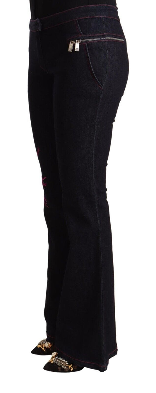 Jeans svasati in cotone nero Exte a vita media