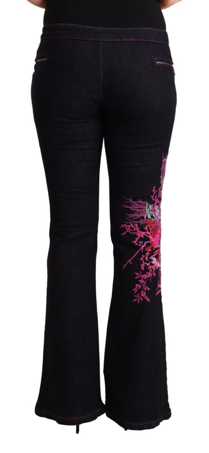 Jeans svasati in cotone nero Exte a vita media