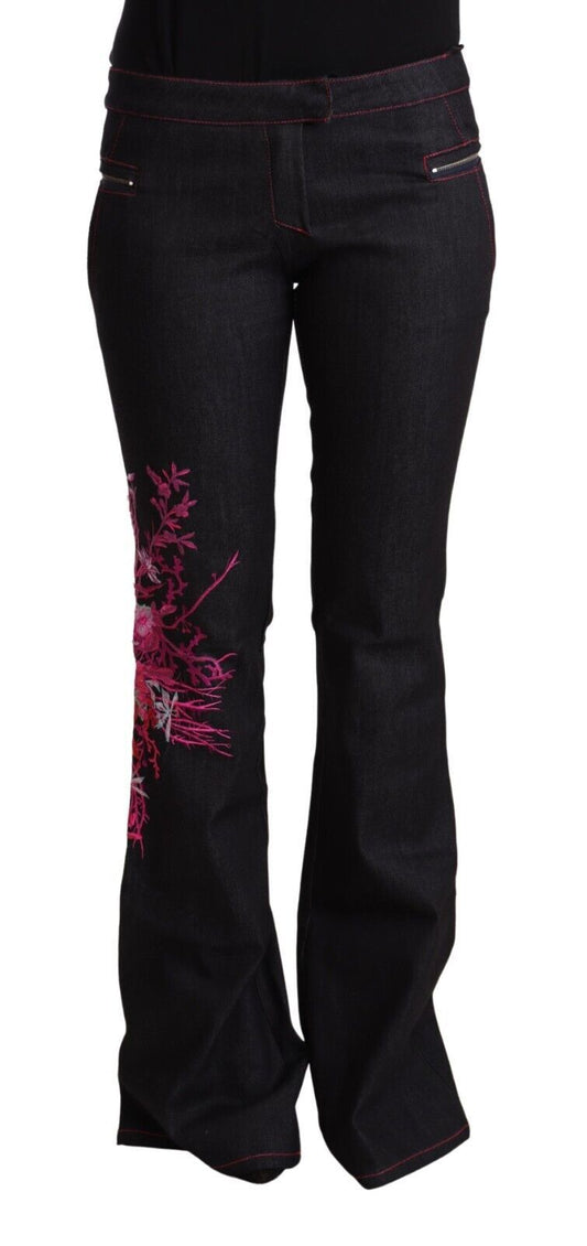 Jeans svasati in cotone elasticizzato nero Exte a vita media