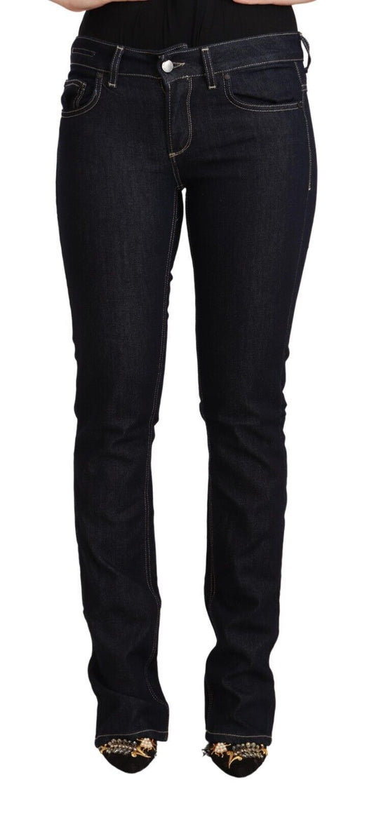 Jeans skinny a vita bassa in cotone elasticizzato nero GF Ferre