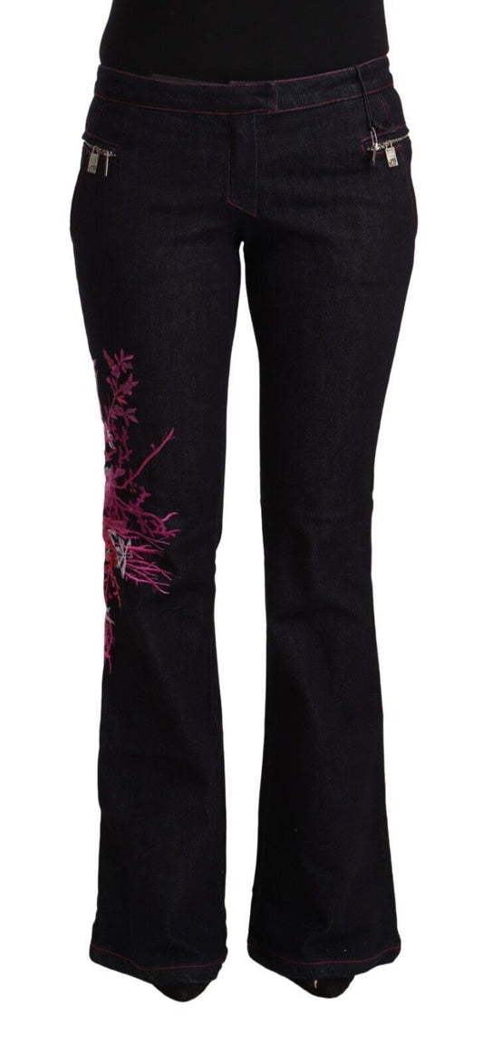 Jeans svasati in cotone elasticizzato nero Exte a vita media