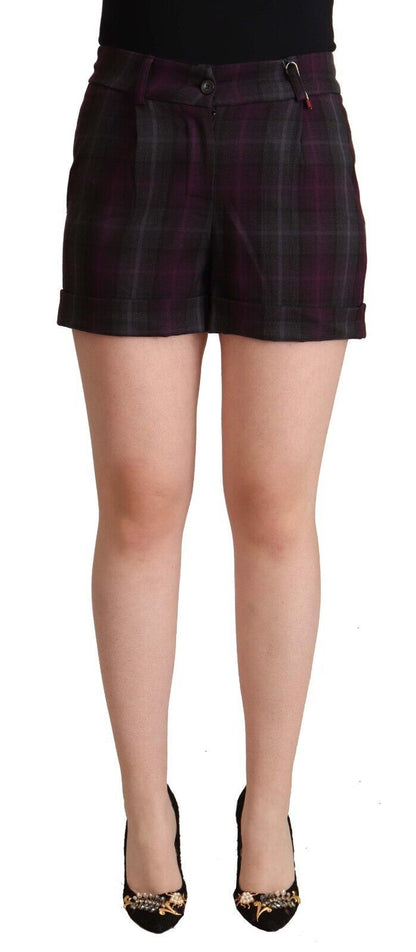 Pantaloncini BENCIVENGA a quadri multicolori con orlo ripiegato e vita media