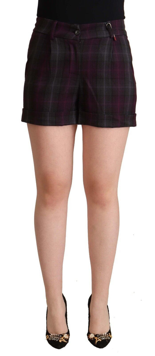 Pantaloncini BENCIVENGA a quadri multicolori con orlo ripiegato e vita media