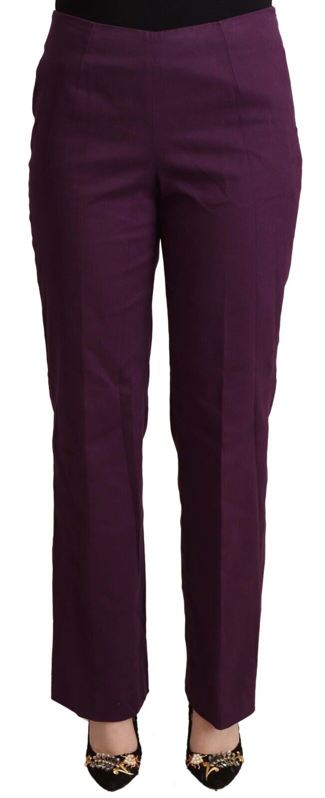 Pantaloni casual affusolati a vita alta viola BENCIVENGA