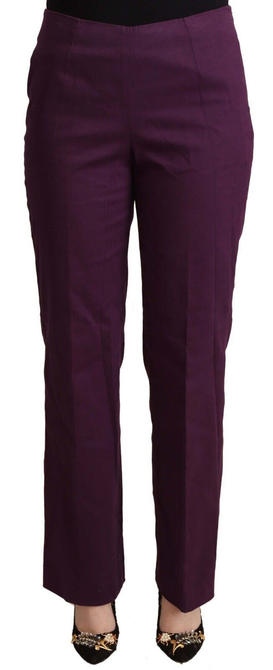 Pantaloni casual affusolati a vita alta viola BENCIVENGA