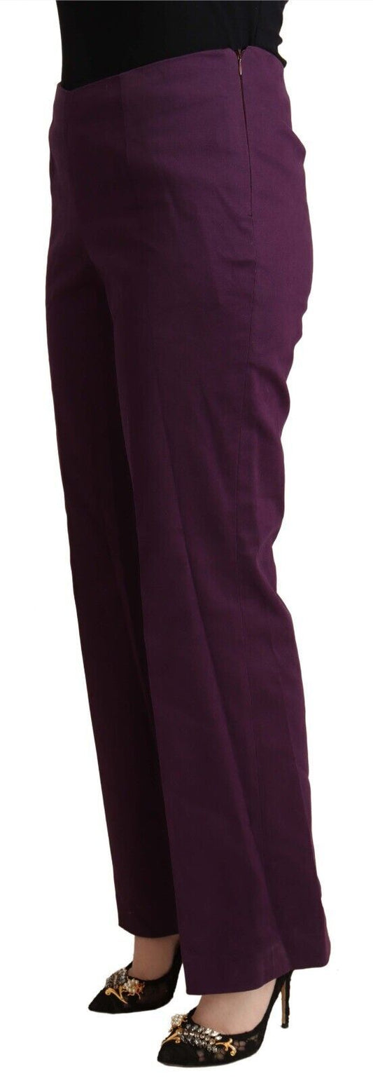 Pantaloni casual affusolati a vita alta viola BENCIVENGA