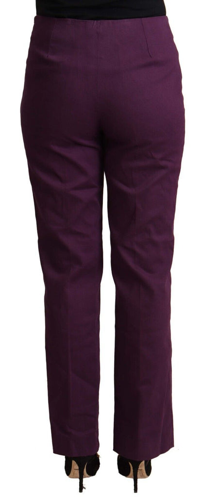 Pantaloni casual affusolati a vita alta viola BENCIVENGA