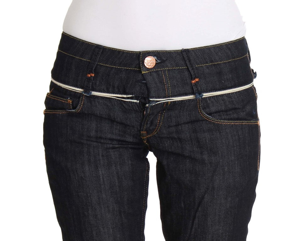 Jeans dritti in denim blu scuro e cotone