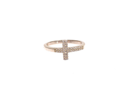 Anello Nialaya in argento 925 con croce in zirconia cubica
