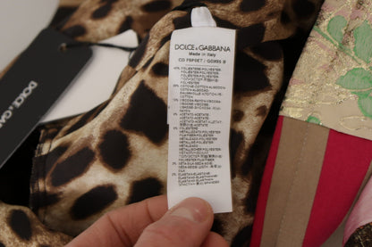 Dolce &amp; Gabbana Mini abito in jacquard con stampa floreale patchwork multicolore