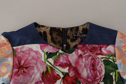 Dolce &amp; Gabbana Mini abito in jacquard con stampa floreale patchwork multicolore