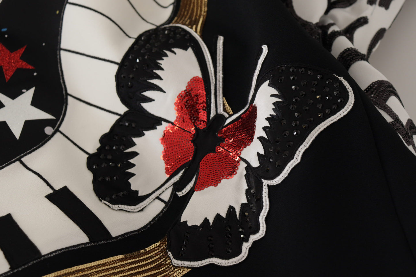 Gonna a pianoforte con paillettes e orologio nero Love di Dolce &amp; Gabbana