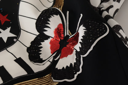 Gonna a pianoforte con paillettes e orologio nero Love di Dolce &amp; Gabbana