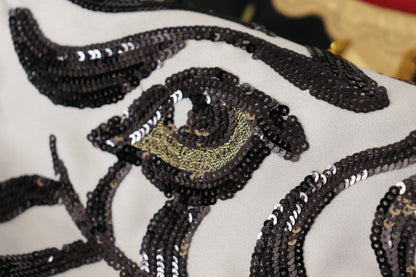 Gonna a pianoforte con paillettes e orologio nero Love di Dolce &amp; Gabbana