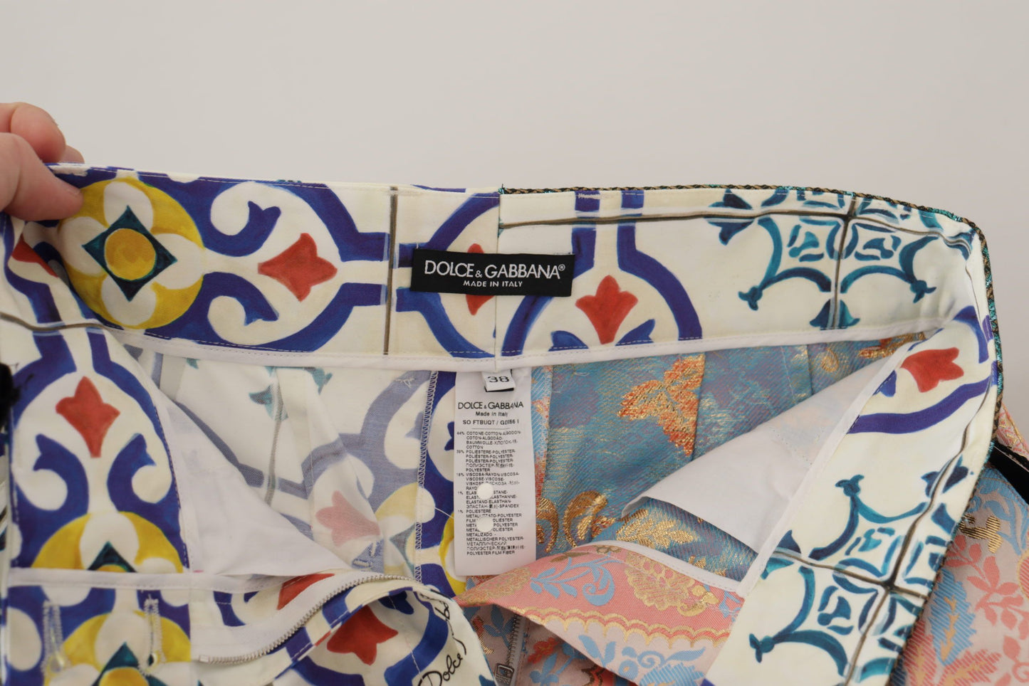 Pantaloncini corti a vita alta multicolore Dolce &amp; Gabbana