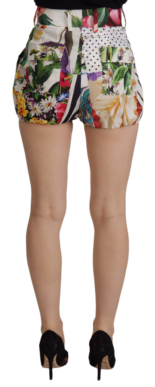 Pantaloncini corti a vita alta multicolore Dolce &amp; Gabbana