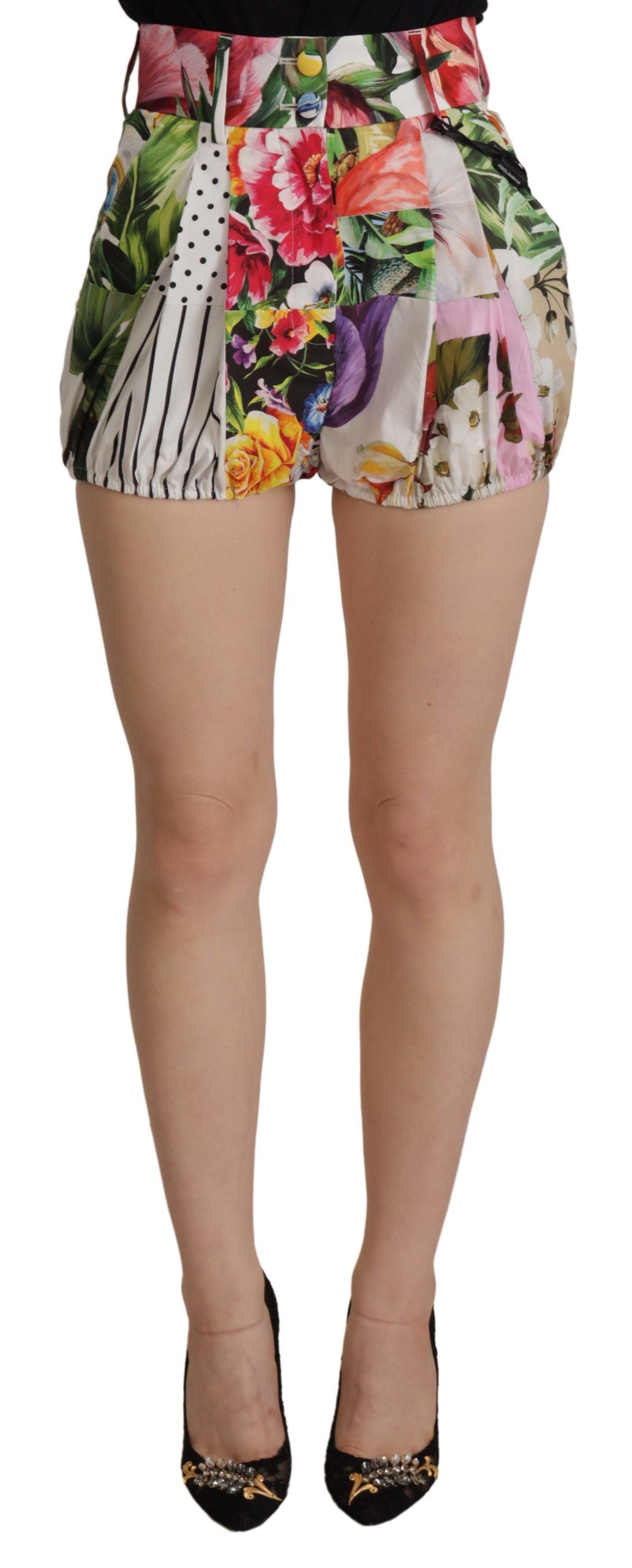 Pantaloncini corti a vita alta multicolore Dolce &amp; Gabbana
