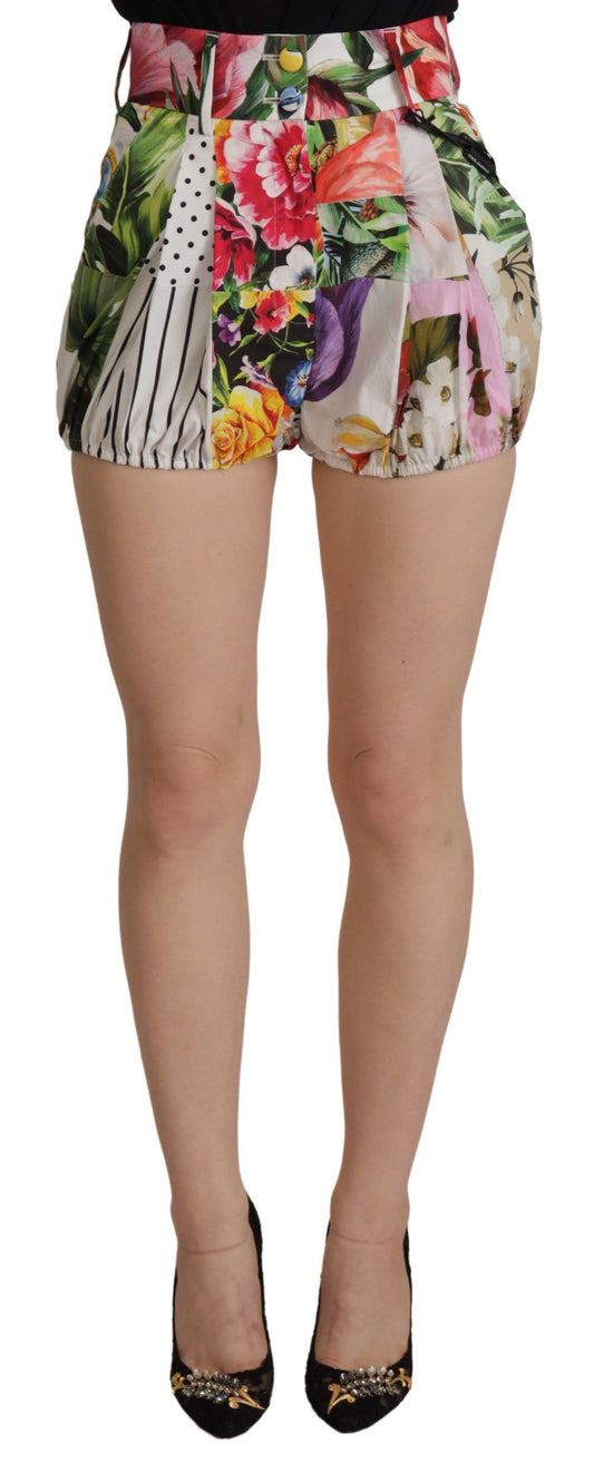 Pantaloncini corti a vita alta multicolore Dolce &amp; Gabbana