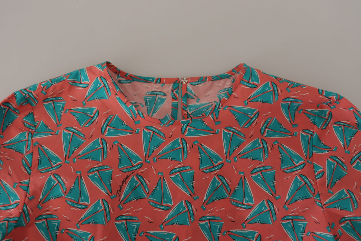 T-shirt in cotone con stampa di barche a vela rosa Dolce &amp; Gabbana