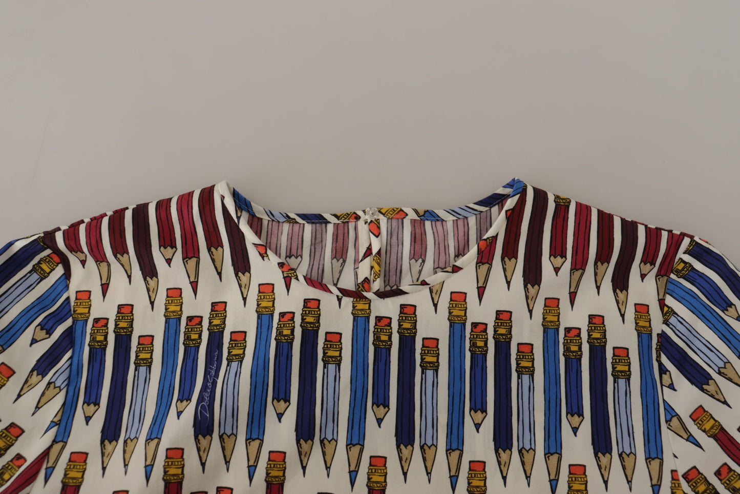 Dolce &amp; Gabbana T-shirt in cotone con stampa a matita bianca