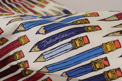 Dolce &amp; Gabbana T-shirt in cotone con stampa a matita bianca
