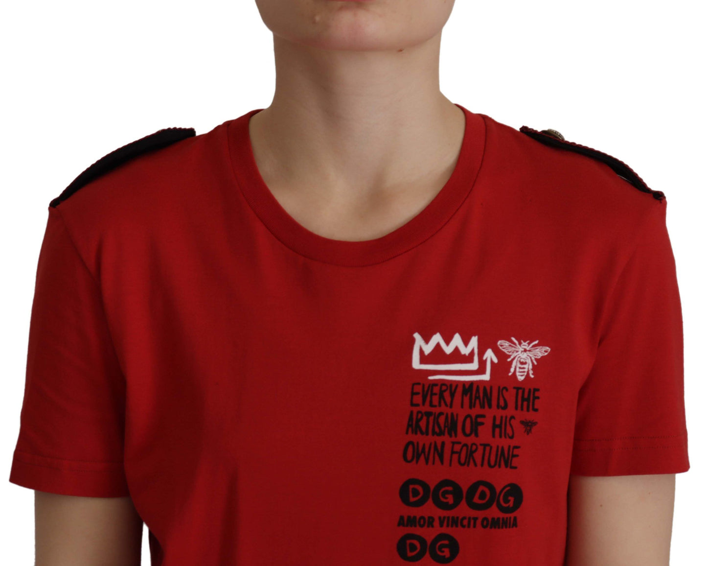 T-shirt girocollo Dolce &amp; Gabbana Amor Vincit Omnia rossa
