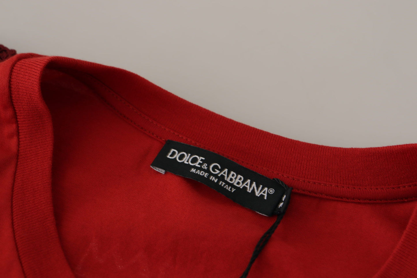 T-shirt girocollo Dolce &amp; Gabbana Amor Vincit Omnia rossa